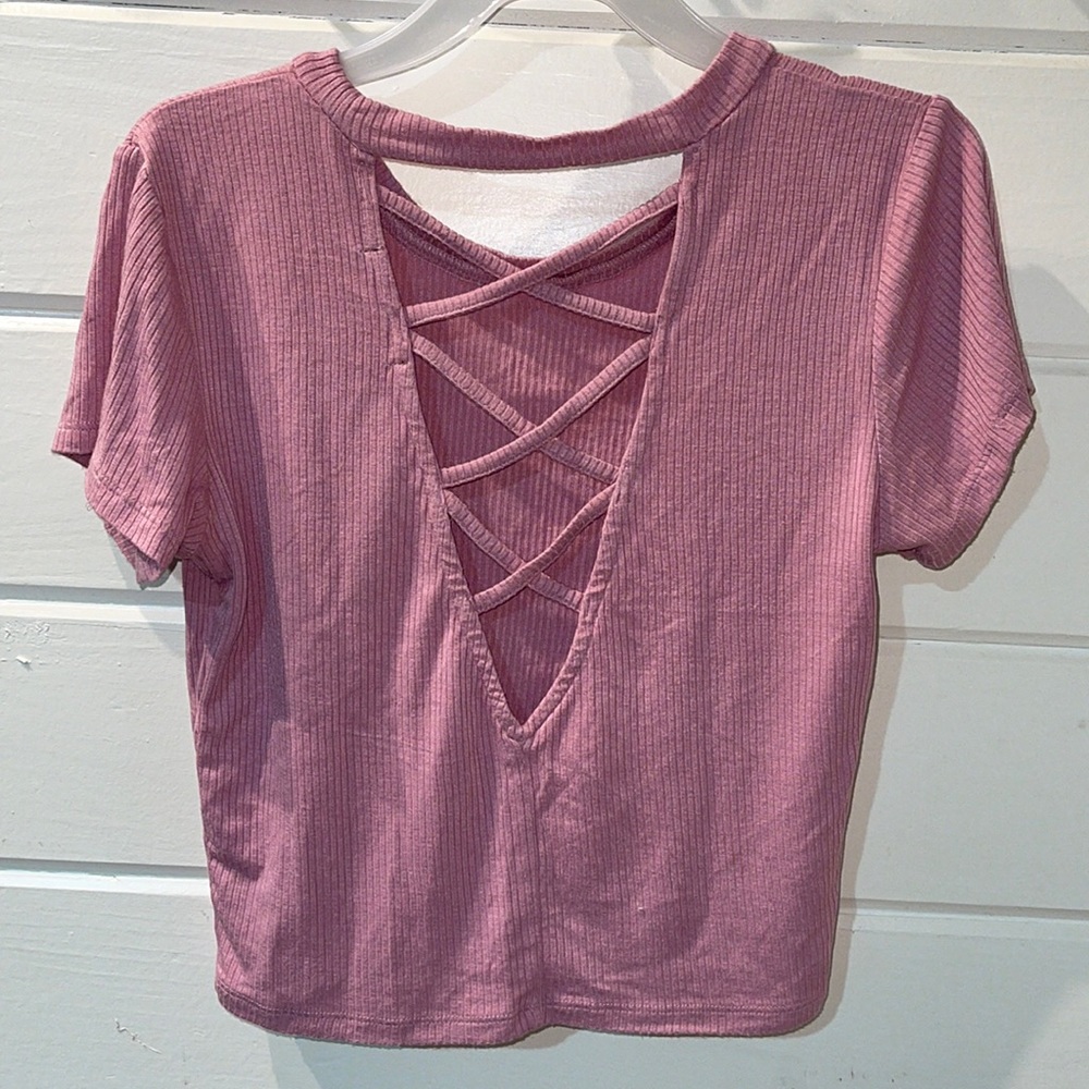 Pink Open Backed Crop Top